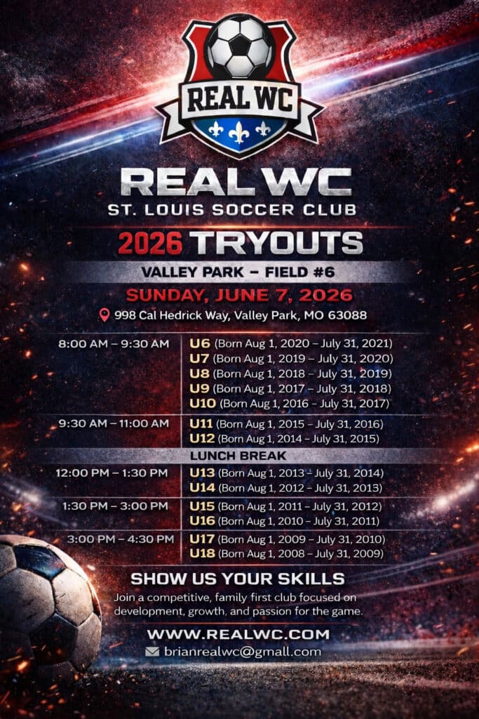 List of dates for the Real WC 2026 tryouts